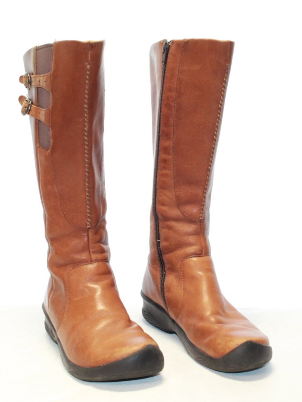 Keen Size 7 Brown Leather Bern Baby Bern Tall Side Zip Flat Waterproof Boots